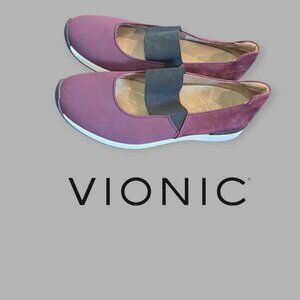 Vionic  Cadee Suede Mary Jane Comfort Wine Slip On Shoes Womens 10